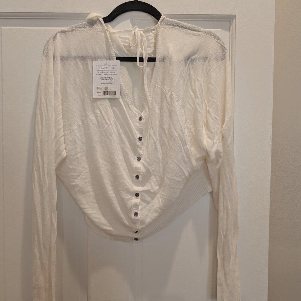 Athleta White Wrap Sweater